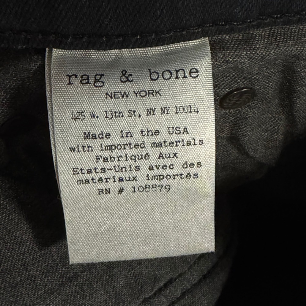 Rag & Bone The Dre Slim Boyfriend Jeans Dark Indigo Distressed Knee Size 28 - Picture 10 of 13